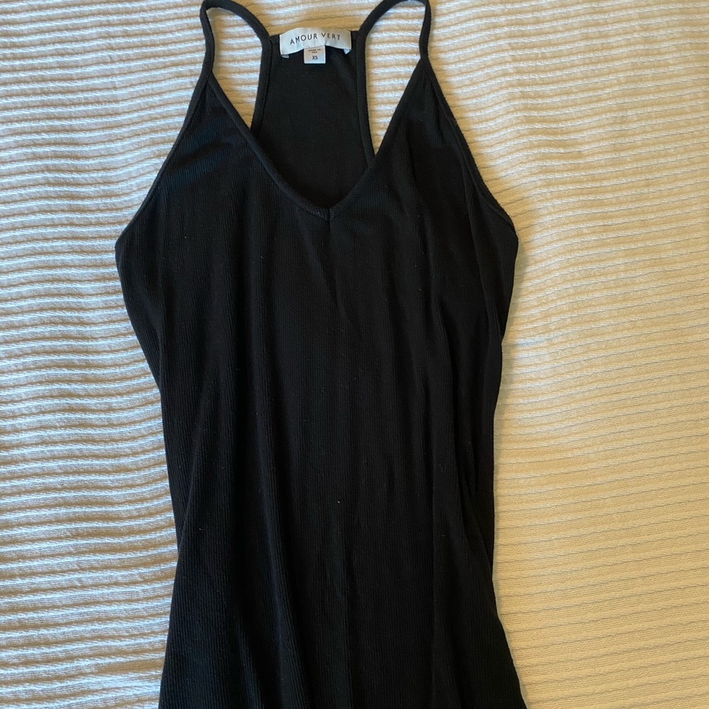 Amour Vert black ribbed tank